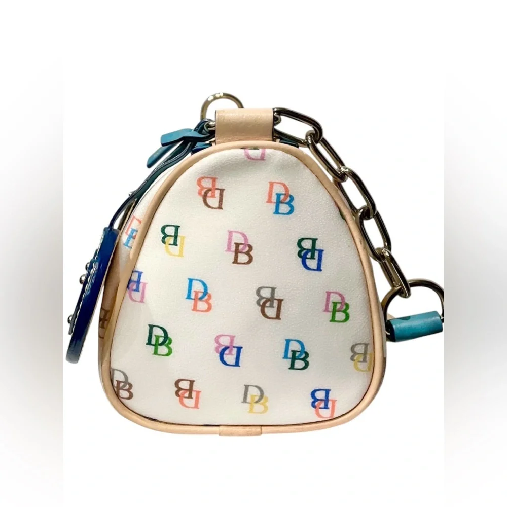 DOONEY & BOURKE VINTAGE Y2K MULTICOLOR RAINBOW MONOGRAM BARREL SHOULDER BAG - Picture 4 of 11